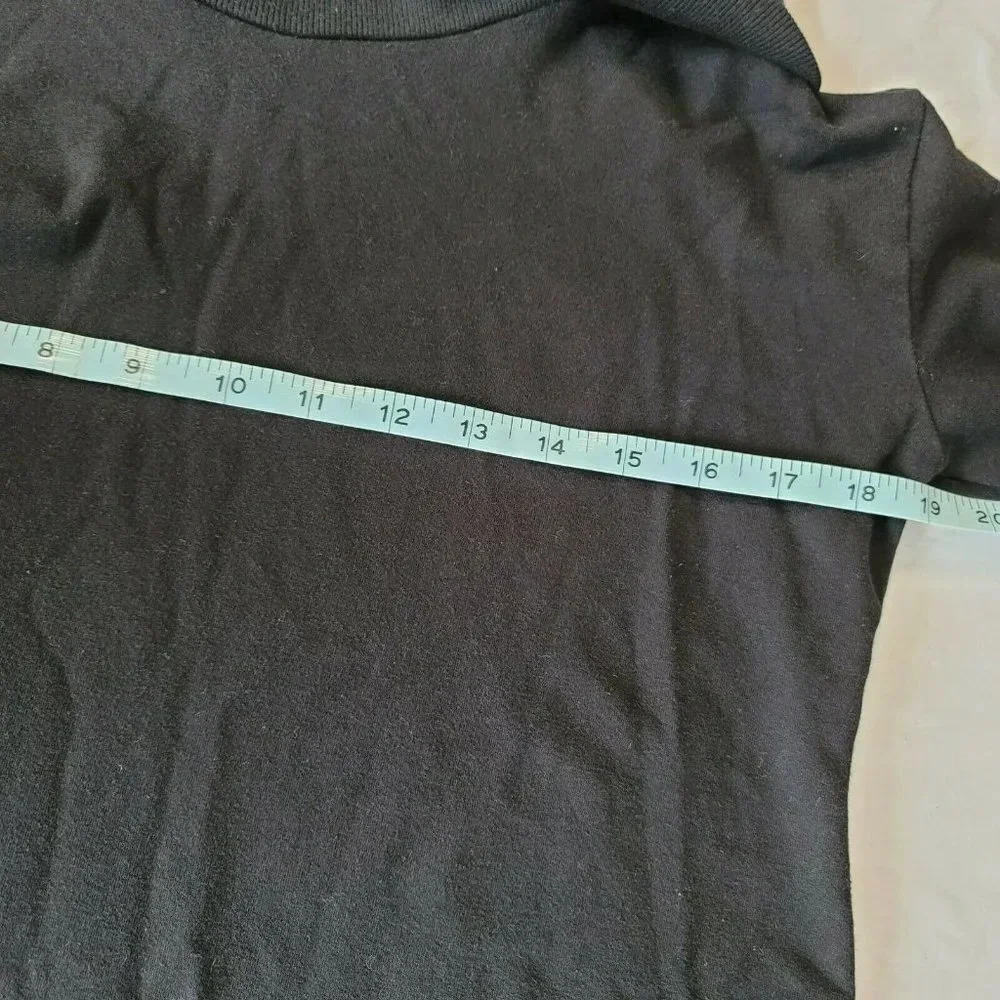 Merona Cowl Neck Size L/G Long Sleeve Tunic LONG Black Sweatshirt front short - Picture 8 of 10